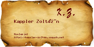 Kappler Zoltán névjegykártya